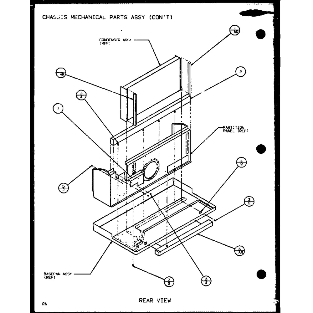 Chassis Mechanical Parts Assy 5 Diagram and Parts List for PTC07300ER P9812501R Amana Air Conditioner