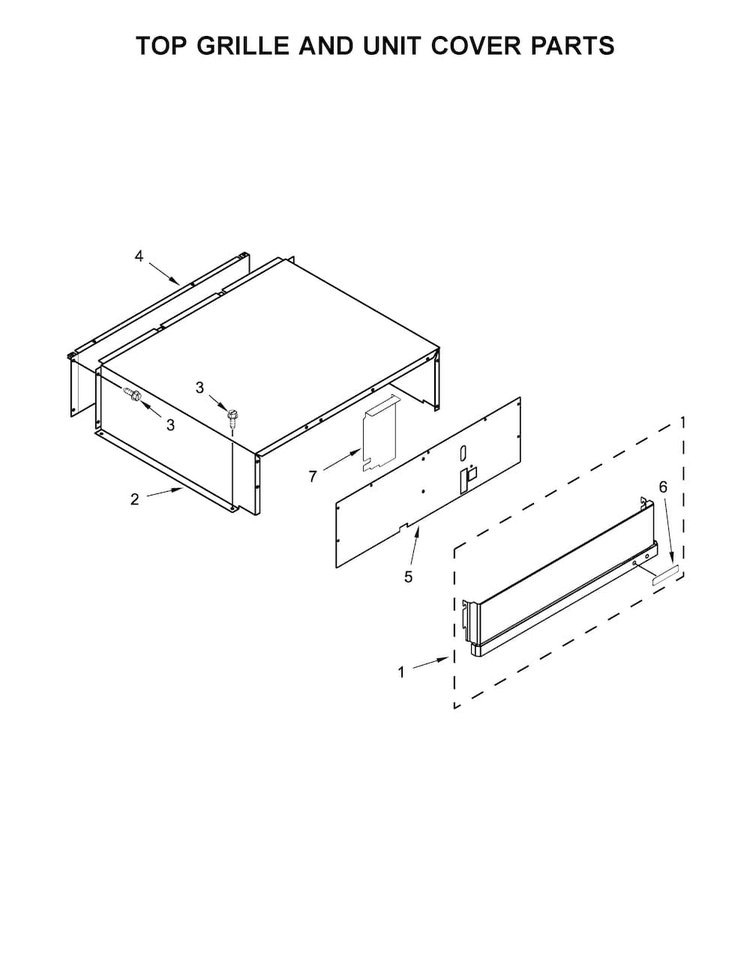 Top Grille And Unit Cover Parts Diagram and Parts List for JS42PPDUDE01  Jenn-Air Refrigerator