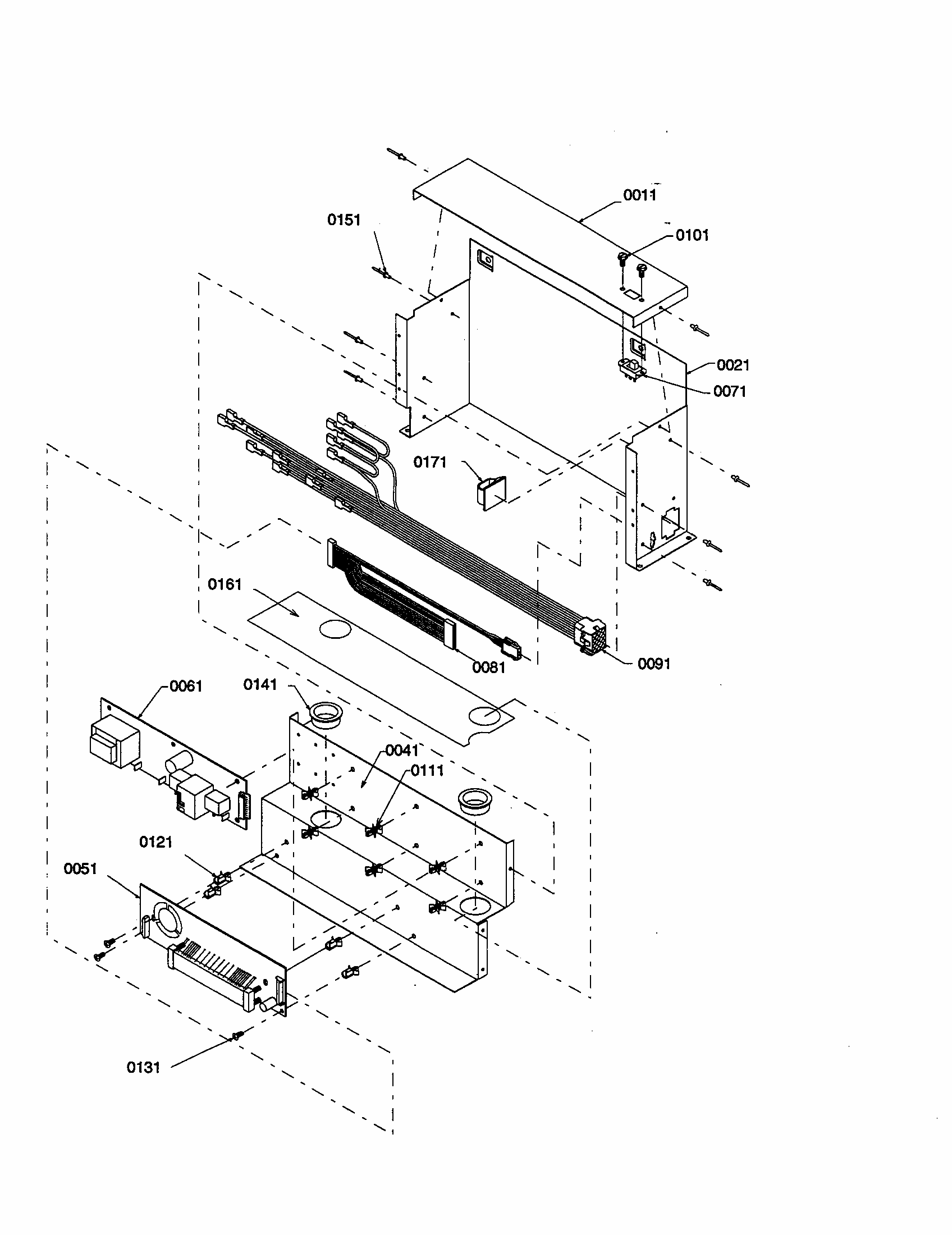 Control Assembly Diagram and Parts List for S148CA01-P1305502W  Amana Refrigerator