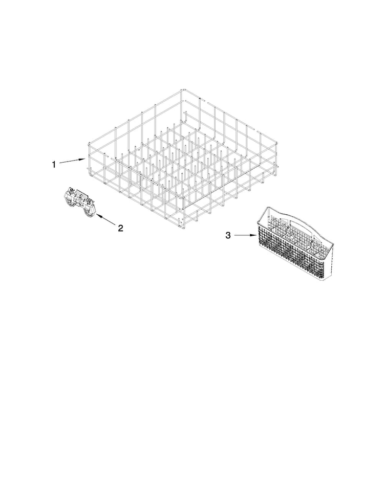 Lower Rack Parts Diagram and Parts List for MDB4630AWW4  Maytag Dishwasher