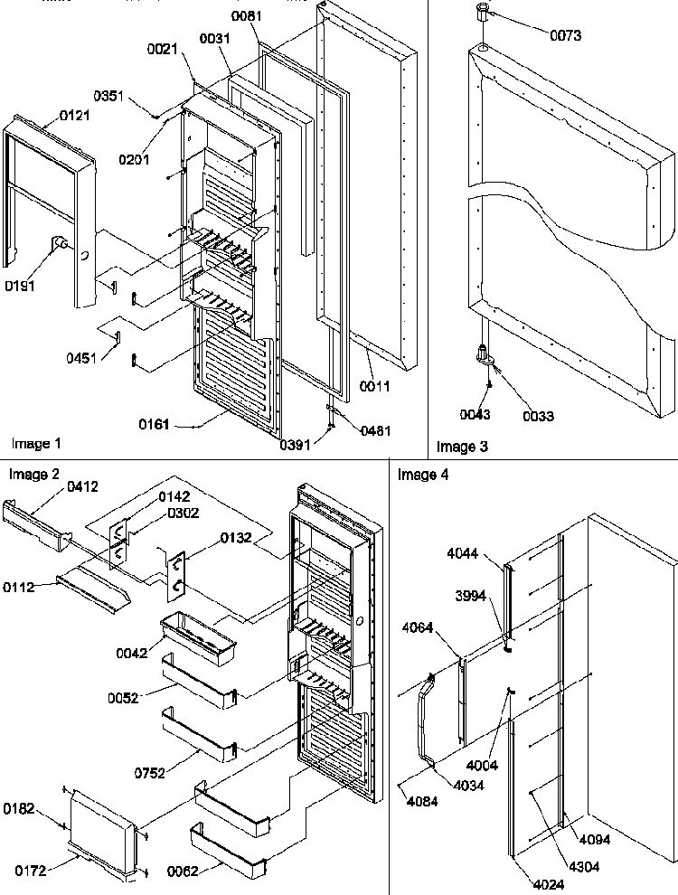 Refrigerator Door Diagram and Parts List for SRD22S3W-P1190319WW  Amana Refrigerator
