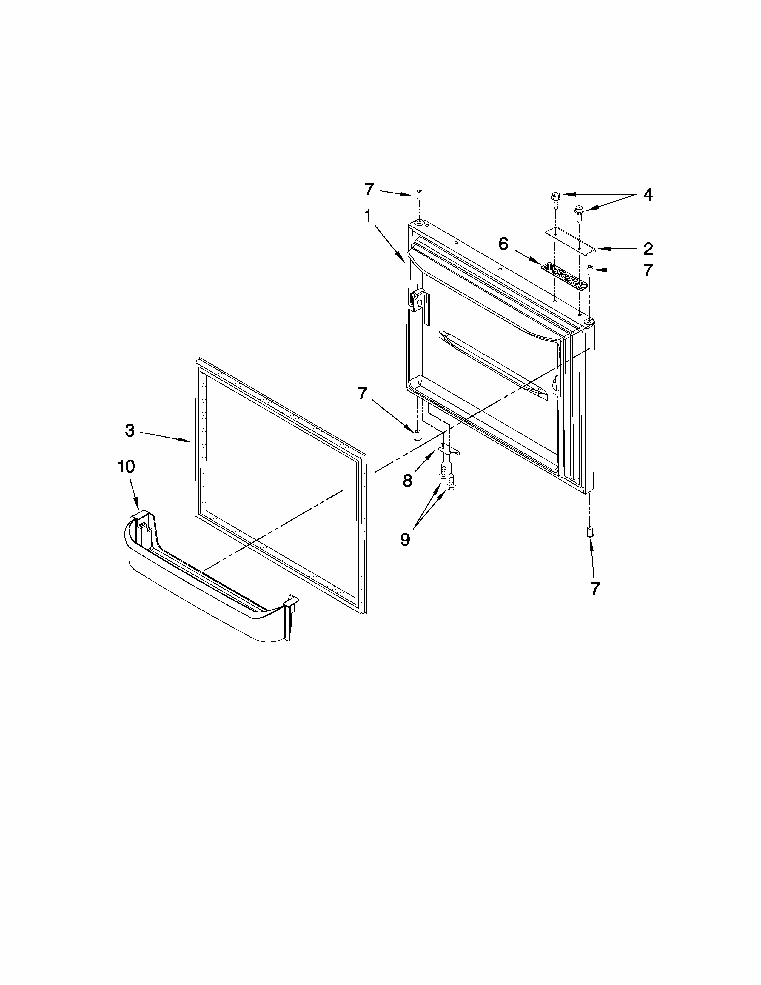 Freezer Door Parts Diagram and Parts List for GB6526FEAS5  Maytag Refrigerator