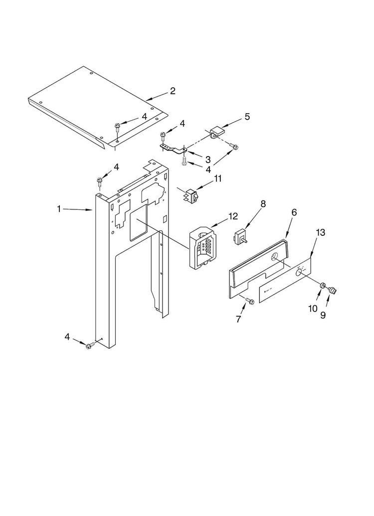 Panel And Control Parts Diagram and Parts List for TC507B1  Jenn-Air Trash Compactor