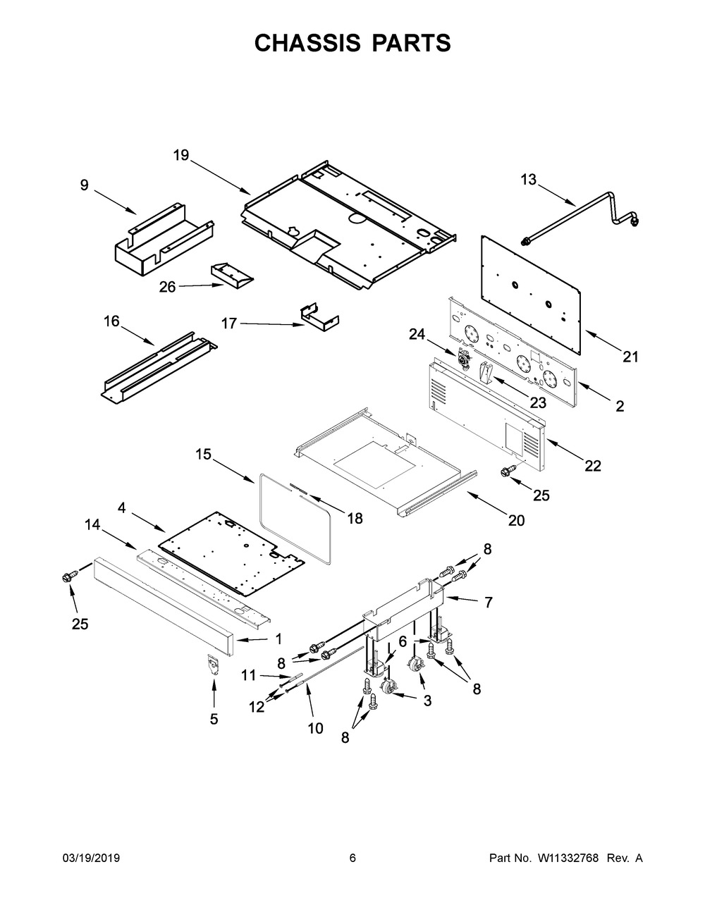 Chassis Parts Diagram and Parts List for JDRP636HM00  Maytag Range