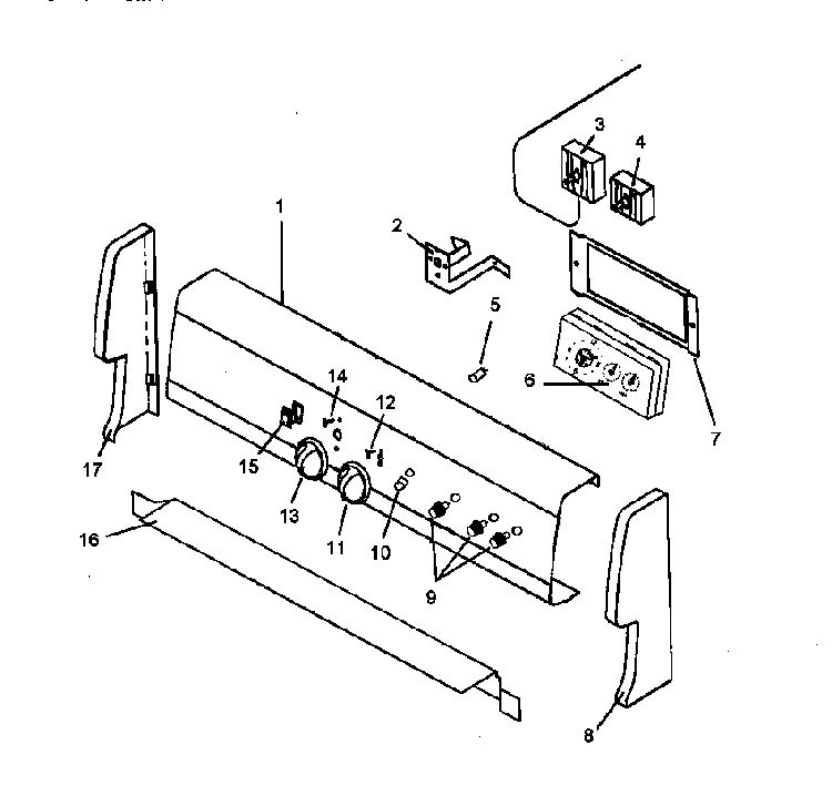 Backguard Assembly Diagram and Parts List for AGS751W1P1141273NW  Amana Range