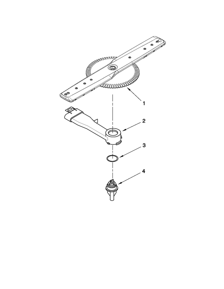 Lower Washarm Parts Diagram and Parts List for MDB8959AWB7  Maytag Dishwasher
