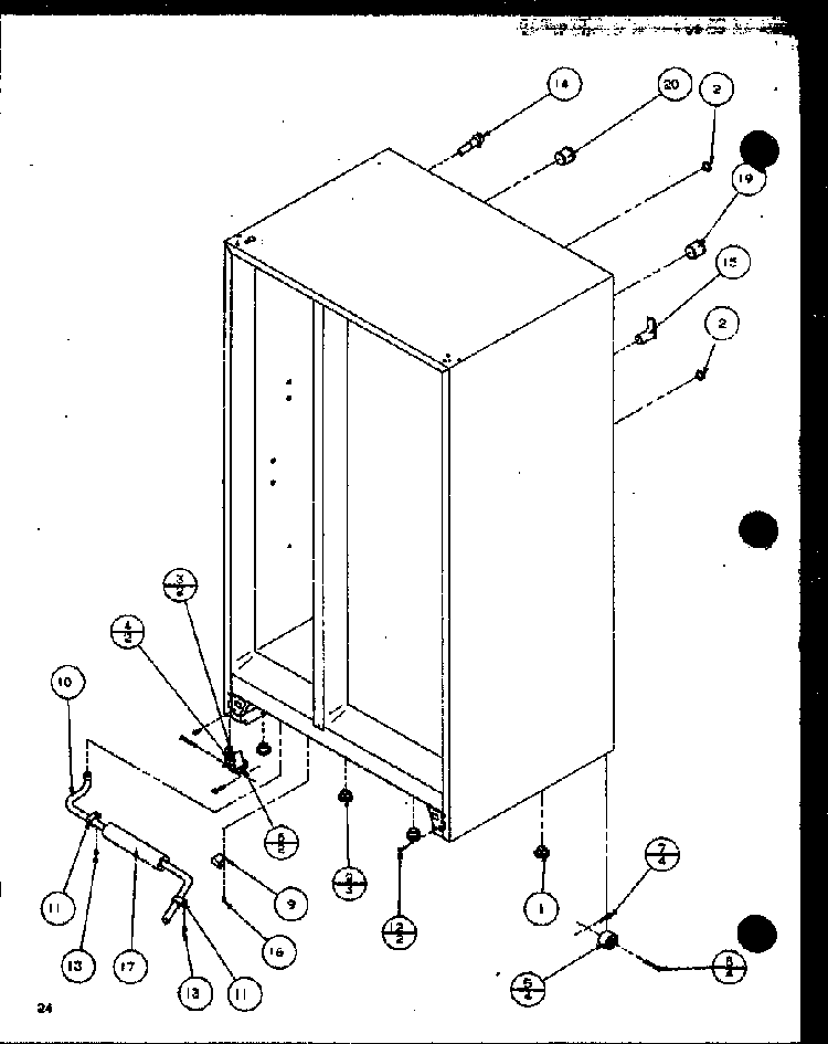 Rollers And Cabinet Back Components Diagram and Parts List for SZ22ML-P1120608WL  Amana Refrigerator