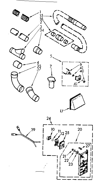 Installation Parts Diagram and Parts List for 11640524  Kenmore Central Vacuum