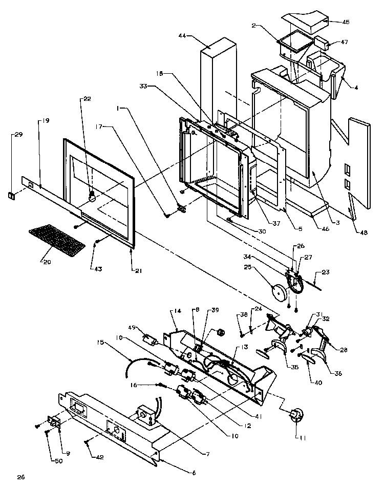 Ice And Water Cavity Diagram and Parts List for SXDE27QE-P1162208WE  Amana Refrigerator