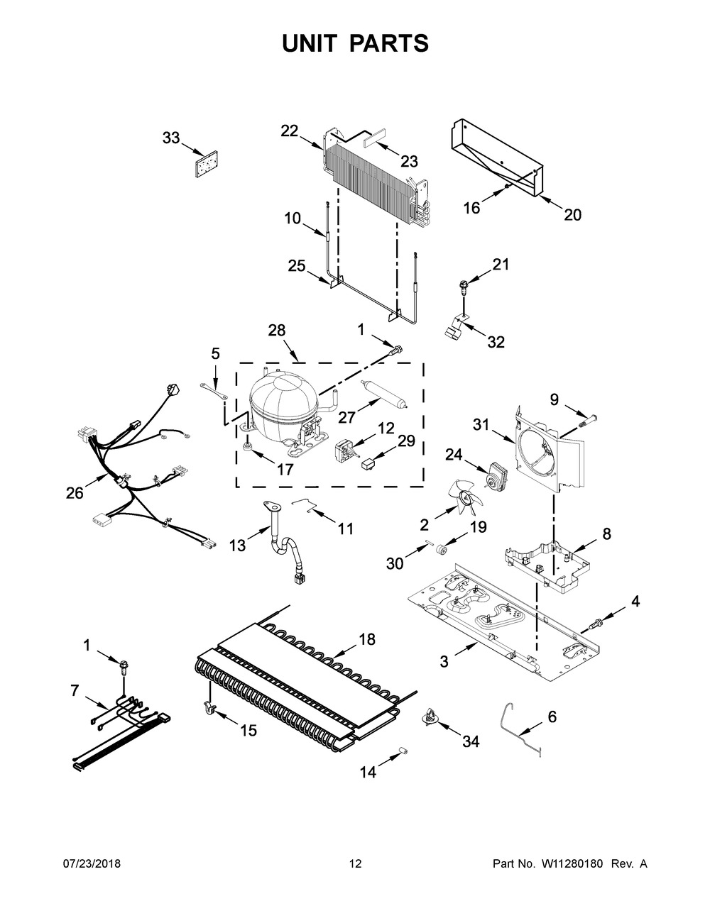 Unit Parts Diagram and Parts List for MBL1957FEZ02  Maytag Refrigerator