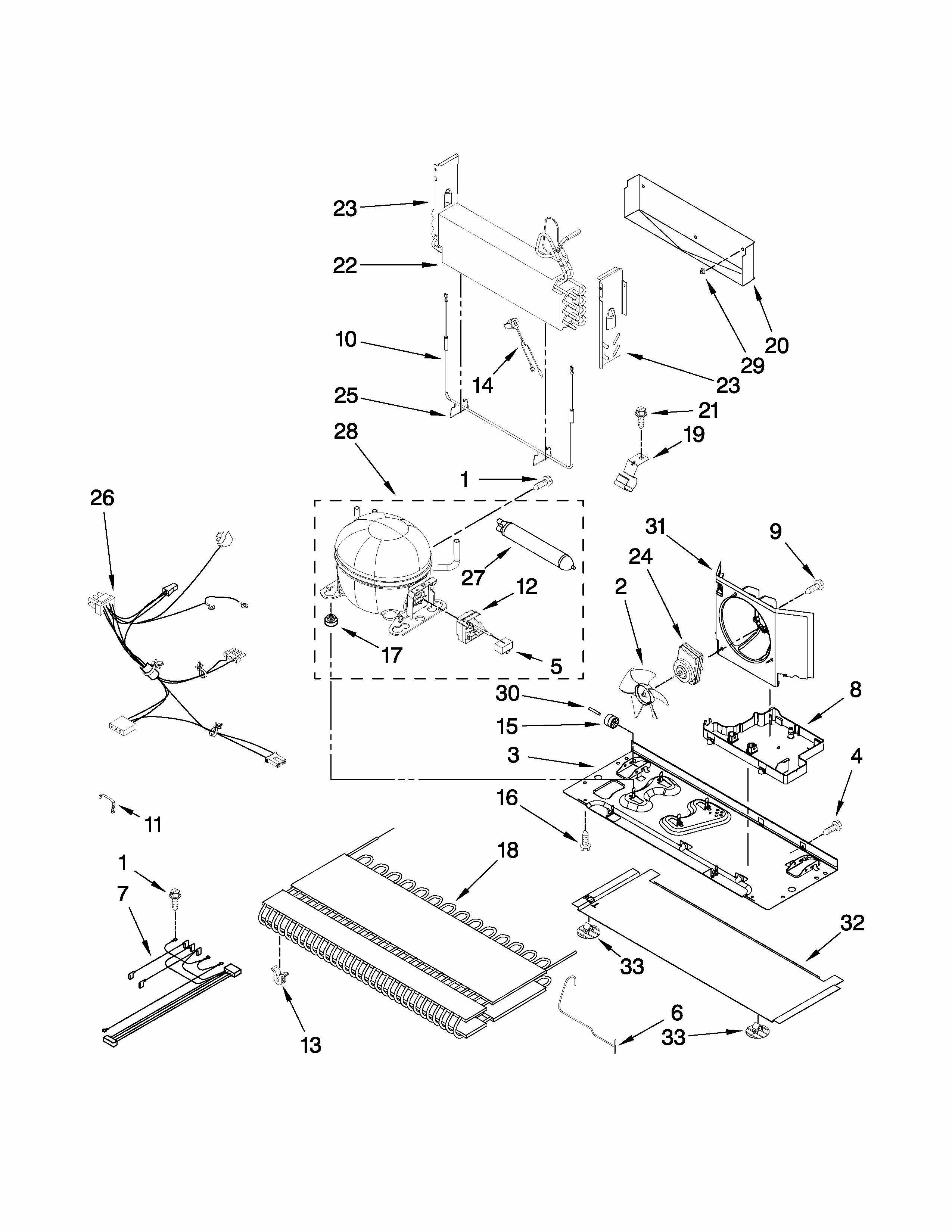 Unit Parts Diagram and Parts List for GB2026PEKW4  Amana Refrigerator