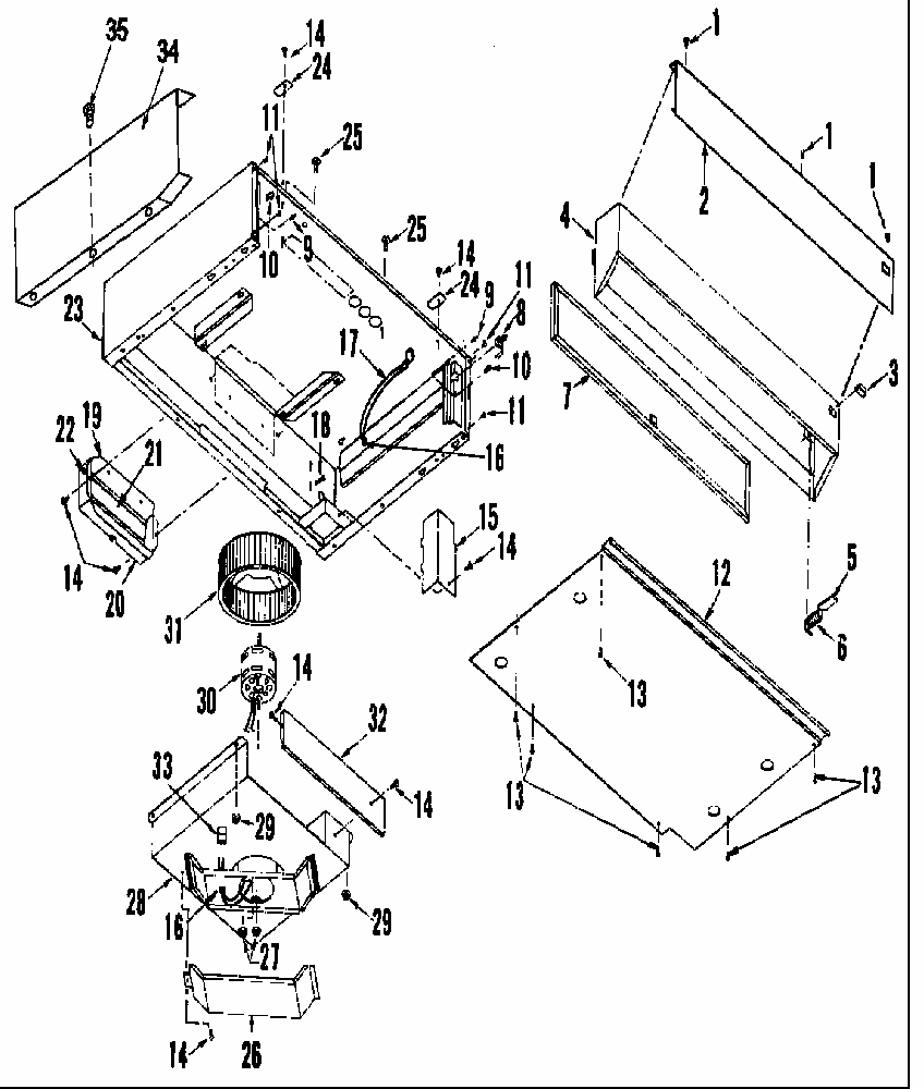 Hcr037/cvc3000 Models (rvh1w/p1133108nw) Diagram and Parts List for RVH1L P1133108NL Amana Range Hood