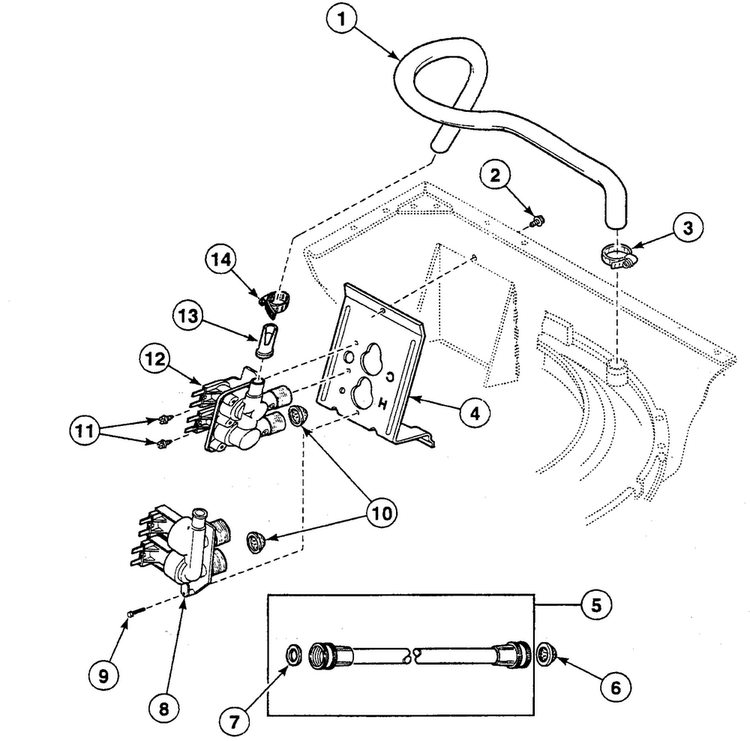 Valve Assy Diagram and Parts List for SWT120QA  Speed Queen Washer