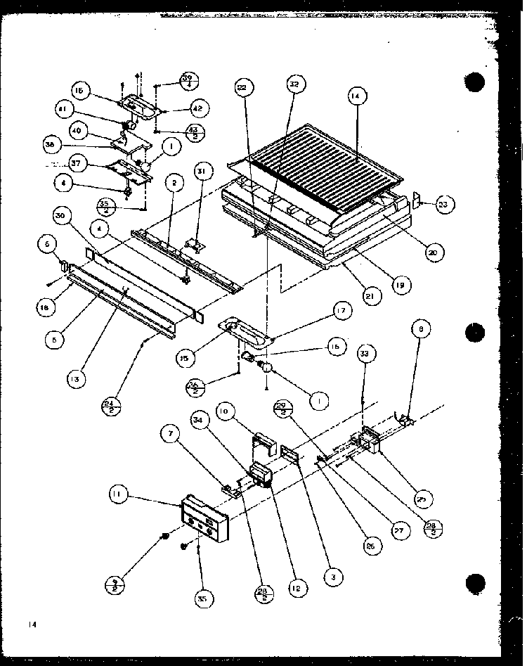 Comparment Separator/divider Block Diagram and Parts List for TX20QBG-P1111704WG  Amana Refrigerator