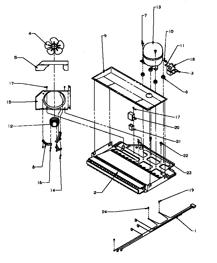 Compressor Compartment Diagram and Parts List for TG18R2-P1181701WW  Amana Refrigerator