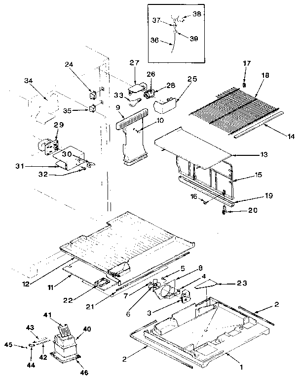 Freezer Compartment Diagram and Parts List for JRTD226LB-MAJ82A  Jenn-Air Refrigerator