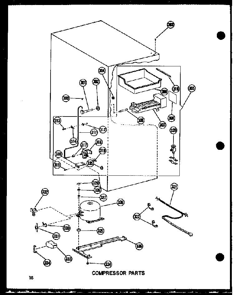 Compressor Parts Diagram and Parts List for BC20WC-P6023510WC  Amana Refrigerator