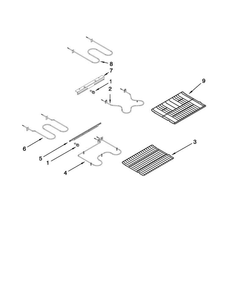 Rack And Element Parts Diagram and Parts List for MER6765BAS18  Maytag Range