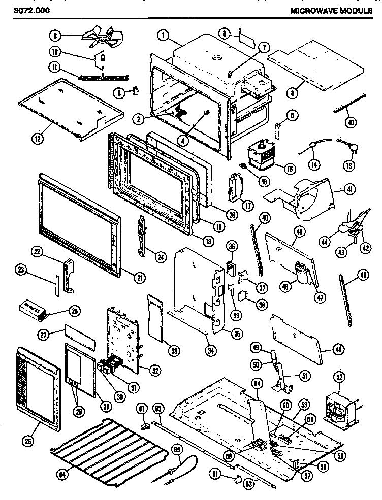 05 - Page 1 Diagram and Parts List for 3072000  Maytag Microwave Oven Combo