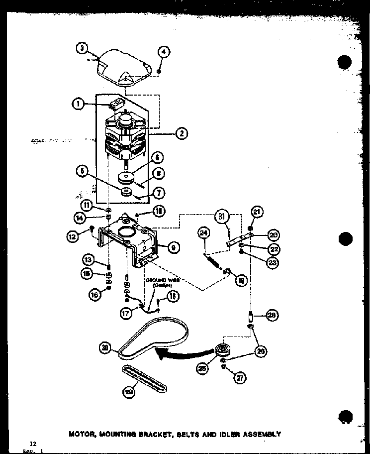 Motor Diagram and Parts List for TAA400 P77040-2W Amana Washer