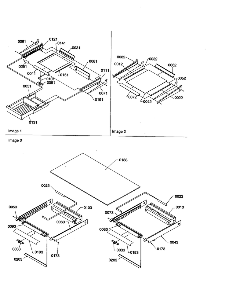 Shelving Assembly Diagram and Parts List for TX19V2E-P1306303WE  Amana Refrigerator
