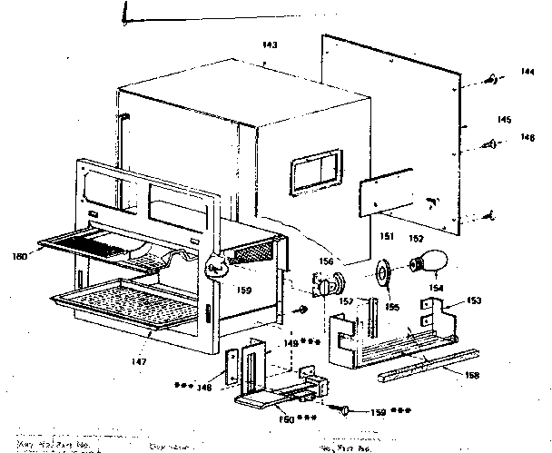 Oven Right Side View Diagram and Parts List for 5629917210  Kenmore Microwave
