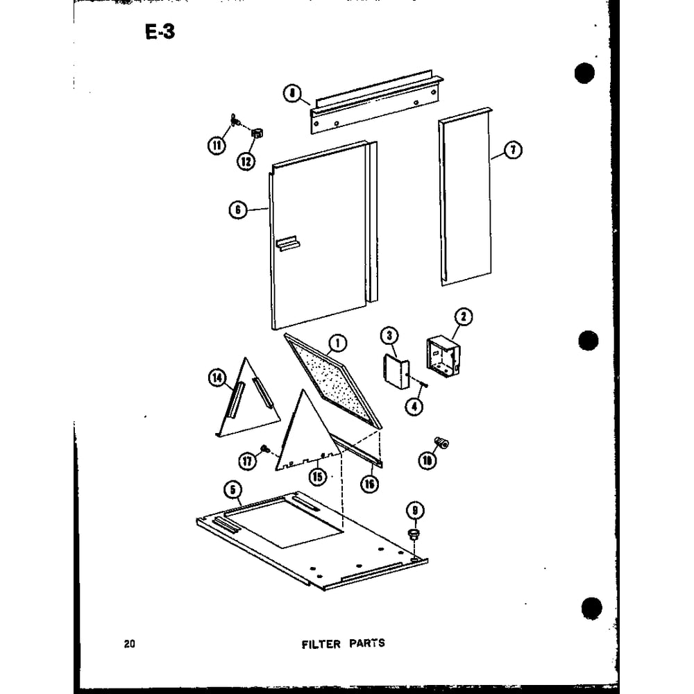 Filter Parts 1 Diagram and Parts List for GC120DM-35 P96523-4F Amana Furnace
