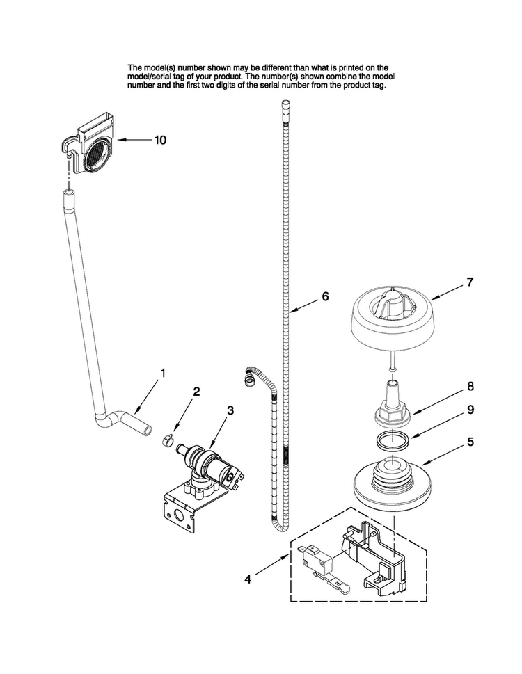 Fill And Overfill Parts Diagram and Parts List for MDB7851AWB1  Maytag Dishwasher