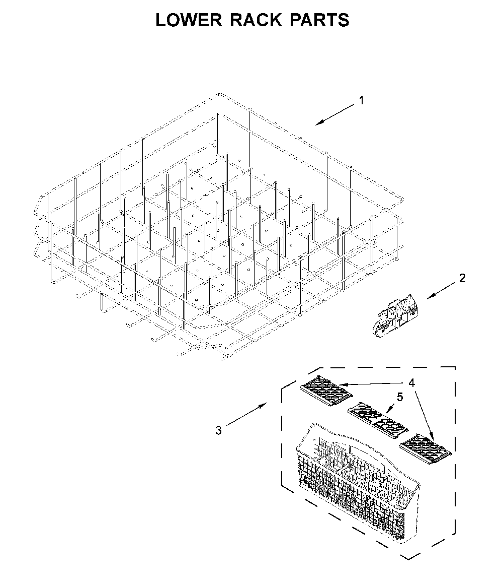 Lower rack parts Diagram and Parts List for MDB7959SHZ1  Maytag Dishwasher