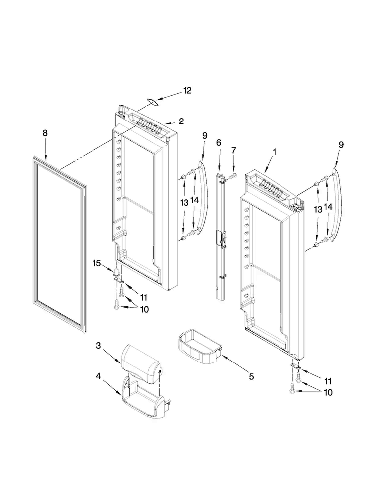 Refrigerator Door Parts Diagram and Parts List for MFF2258VEA2  Maytag Refrigerator