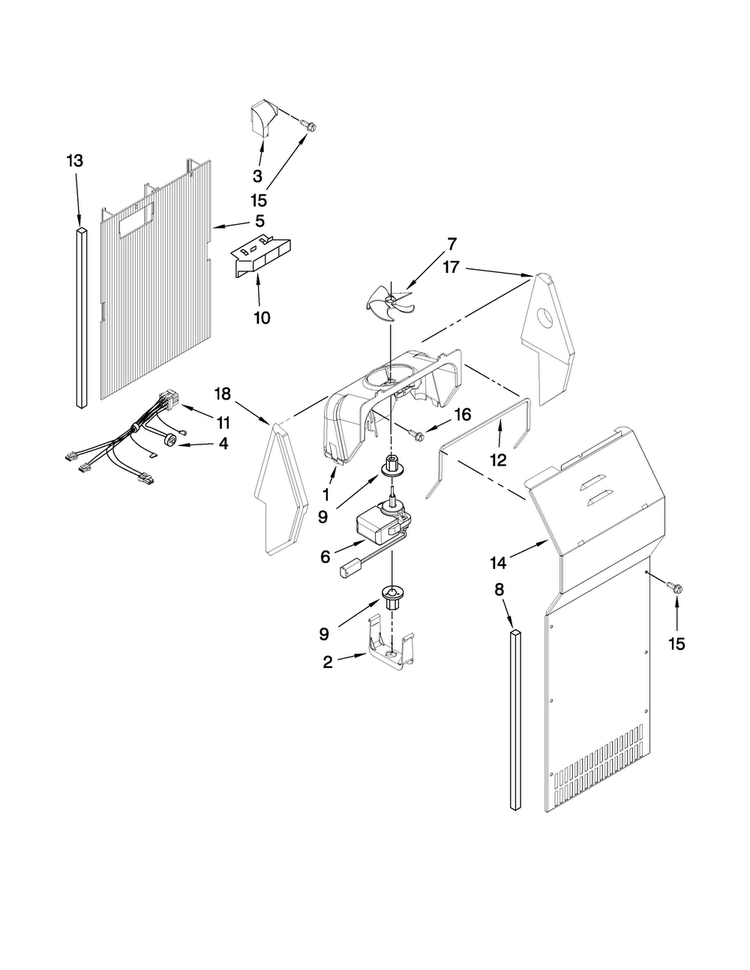 Air Flow Parts Diagram and Parts List for MSD2572VEB00  Maytag Refrigerator