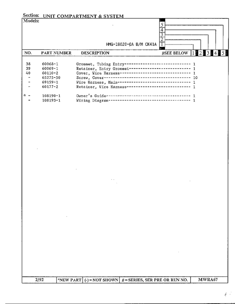 Unit Compartment And System Page 3 Diagram and Parts List for 18020-0A  Admiral Refrigerator