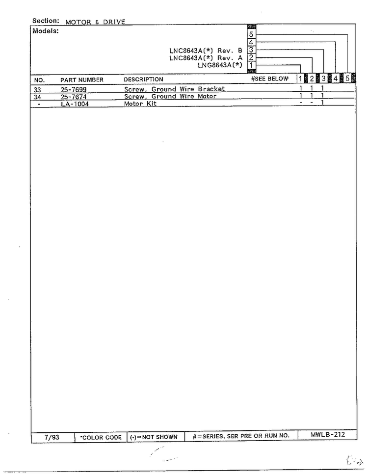 Motor And Drive Page 3 Diagram and Parts List for 8643A  Norge Dryer
