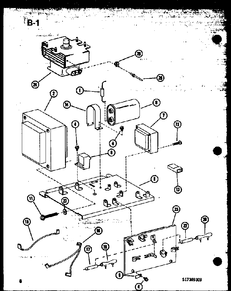 Transformer/magnetron Diagram and Parts List for RR-10A P74750-2M Amana Microwave