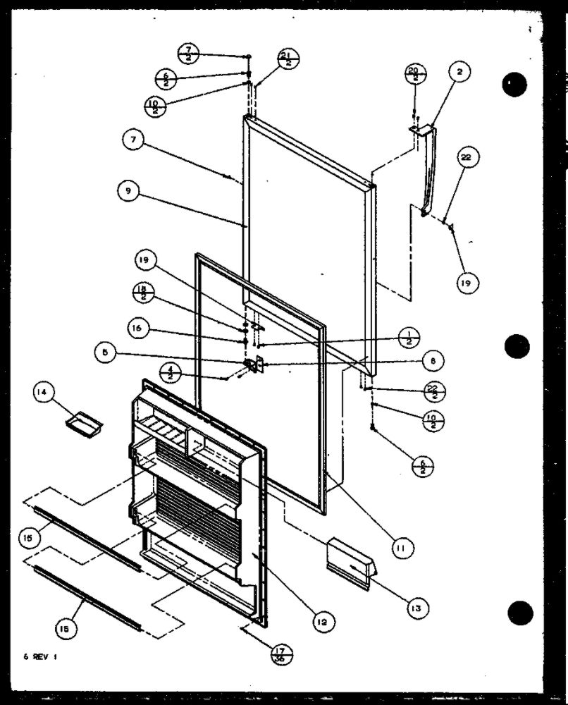 Refrigerator Door Diagram and Parts List for IC3N-P1110701W-TM  Amana Refrigerator