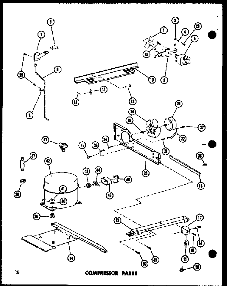 Compressor Parts Diagram and Parts List for TC18E-L-P74660-14WL  Amana Refrigerator
