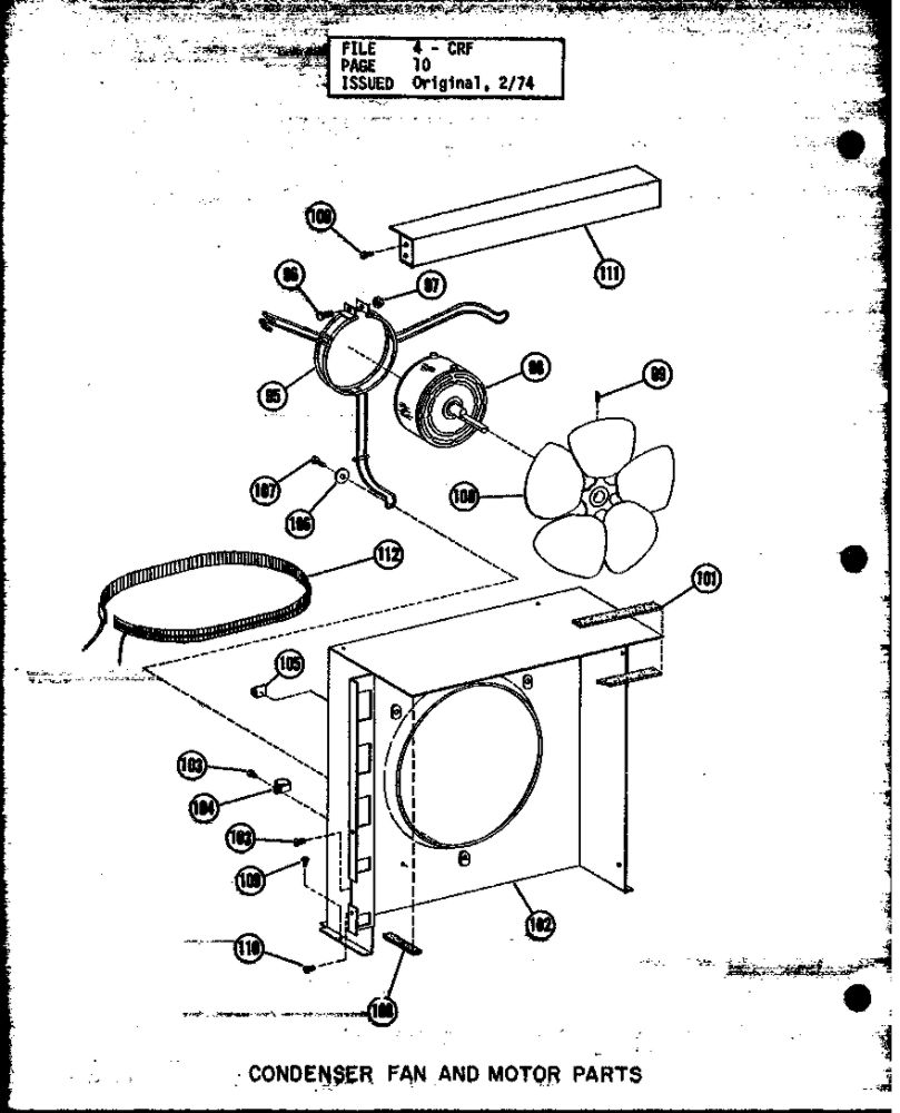 Condenser Fan And Motor Parts Diagram and Parts List for CRF3-1J P54881-4C Amana Air Conditioner
