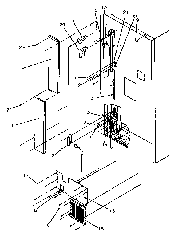 Cabinet Diagram and Parts List for TR21S4L-P1196104WL  Amana Refrigerator