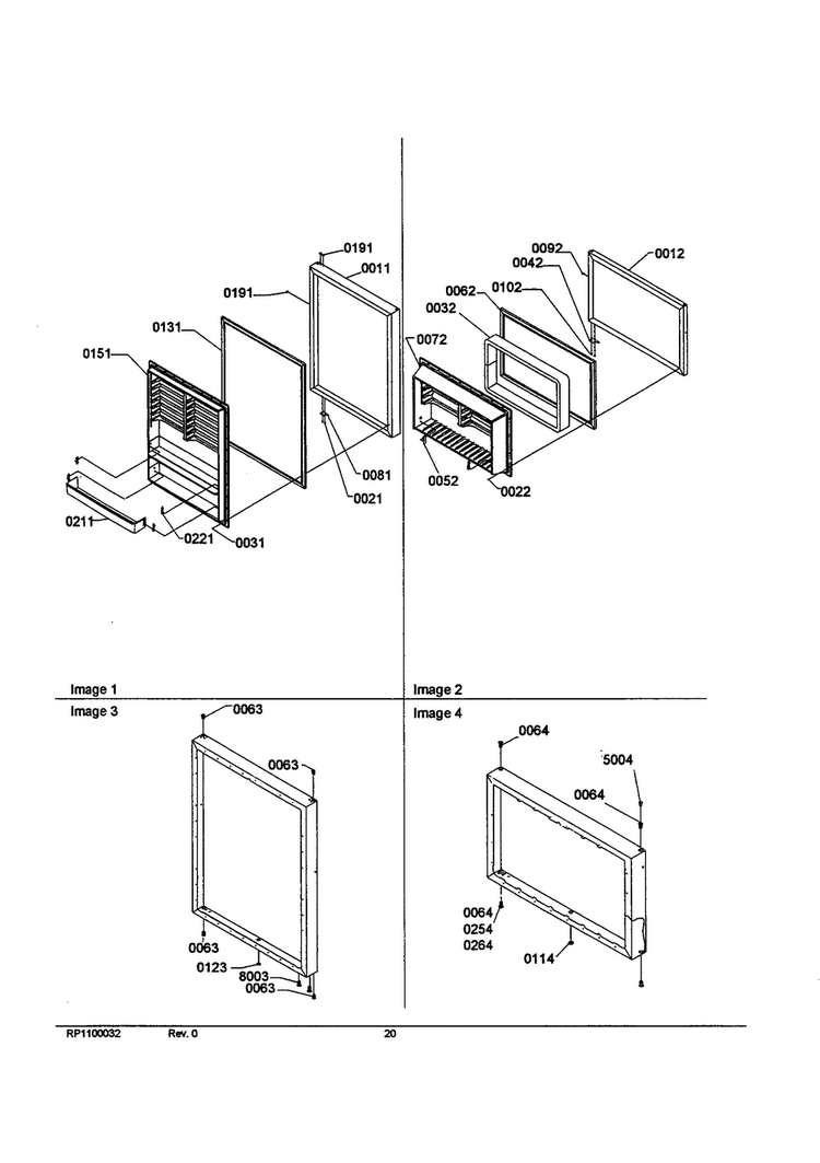 Door Assemblies Diagram and Parts List for TS25TE-P1308001WE  Amana Refrigerator