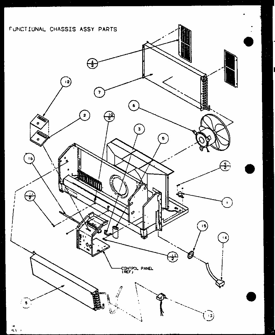 Functional Chassis Assy Parts (ptc09300e/p9999708r) (ptc09400e/p9806708r) (ptc09300ec/p9811708r) (ptc09400ec/p9872408r) Diagram and Parts List for PTC12400EC P9872429R Amana Air Conditioner