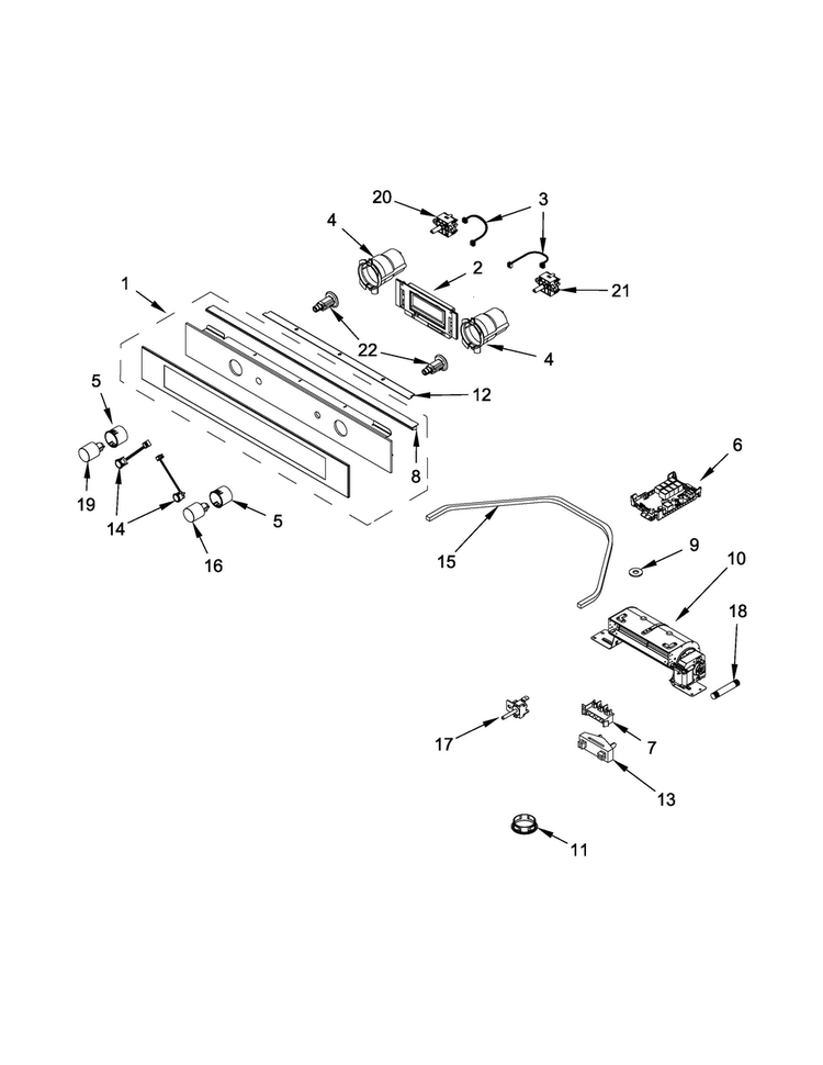 Control Panel Parts Diagram and Parts List for MEW5524AS00  Maytag Wall Oven