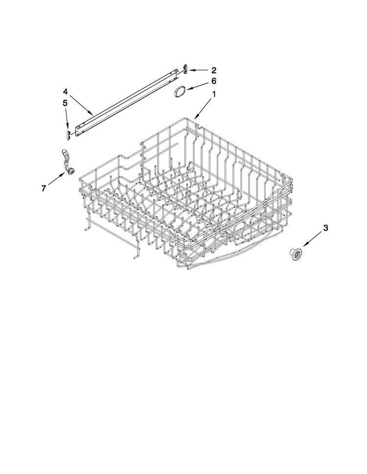 Upper Rack And Track Parts Diagram and Parts List for ADB1600AWQ2  Amana Dishwasher