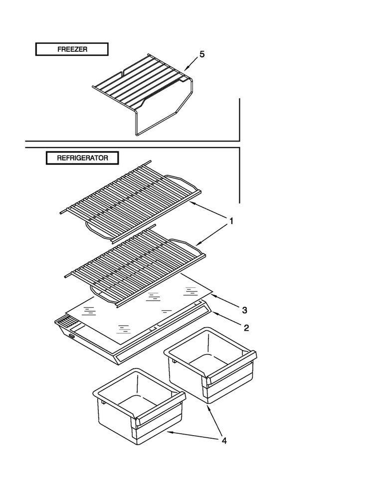 Shelf Parts Diagram and Parts List for M4TXNWFYB00  Maytag Refrigerator