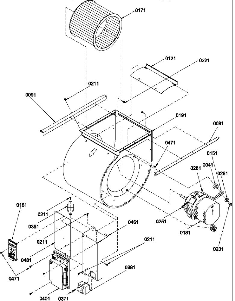Blower Diagram and Parts List for GUIV070DX40 P1227403F Amana Furnace