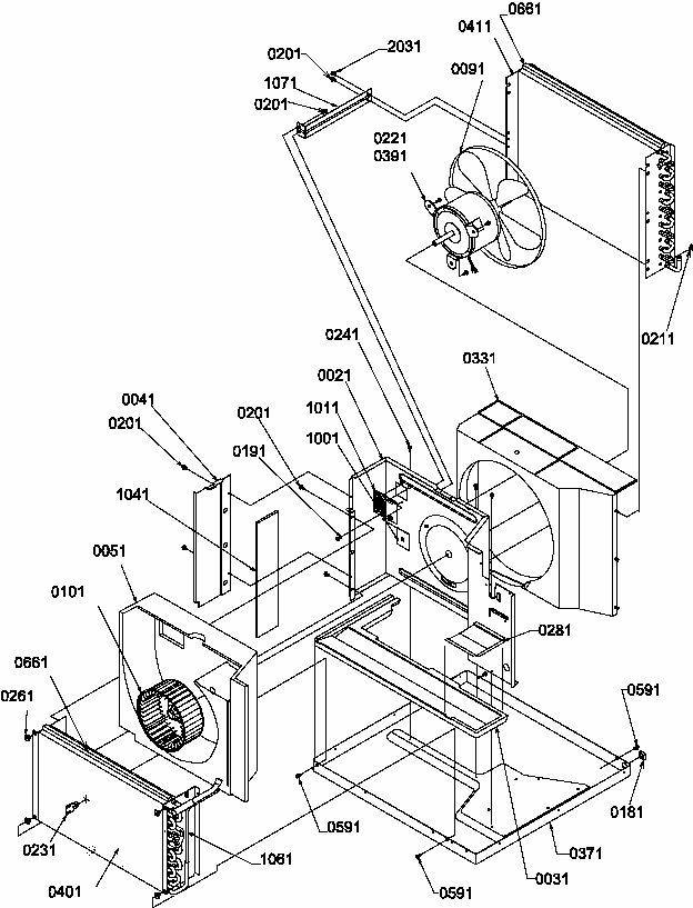 Chassis Diagram and Parts List for 10QZ22RC-P1209802R  Amana Air Conditioner