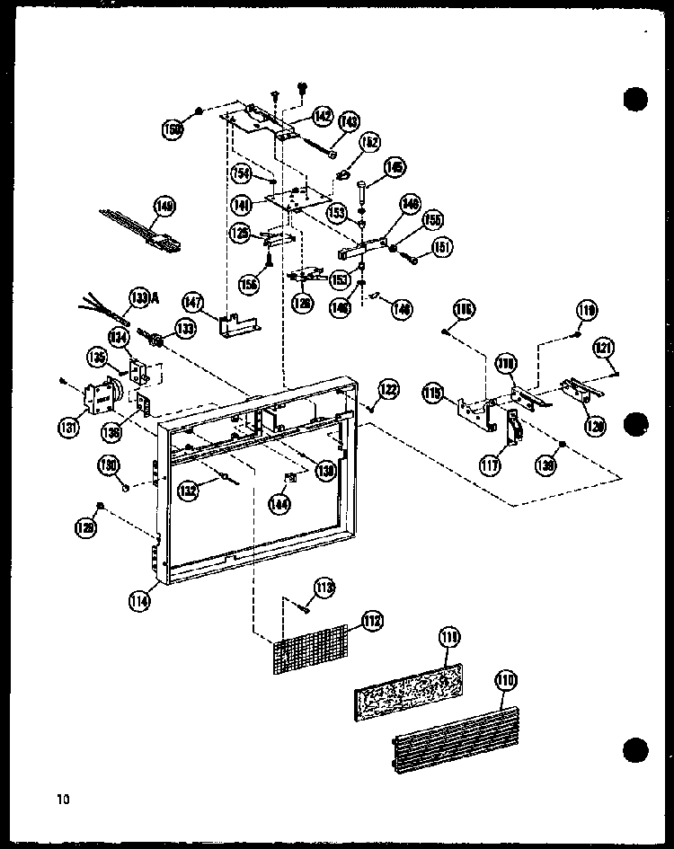Door Filter And Lock Diagram and Parts List for RC10B-DD P72650-2M Amana Microwave