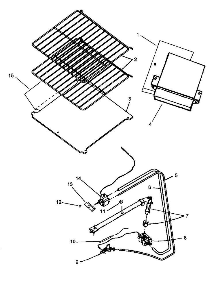 Oven Components Diagram and Parts List for SBP22AA0-P1142916NW  Amana Range