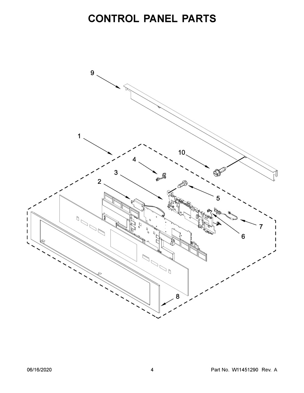 Control Panel Parts Diagram and Parts List for JMC2430IL03  Maytag Washer