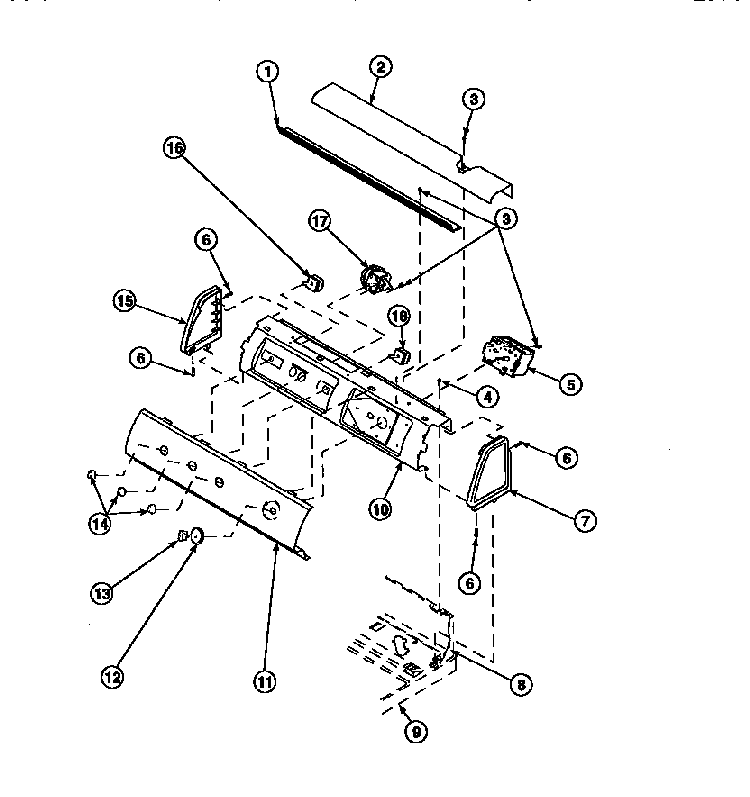 Graphic Panel, Control Mounting Plate And Controls Diagram and Parts List for CW8202W2-PCW8202W2B  Crosley Washer