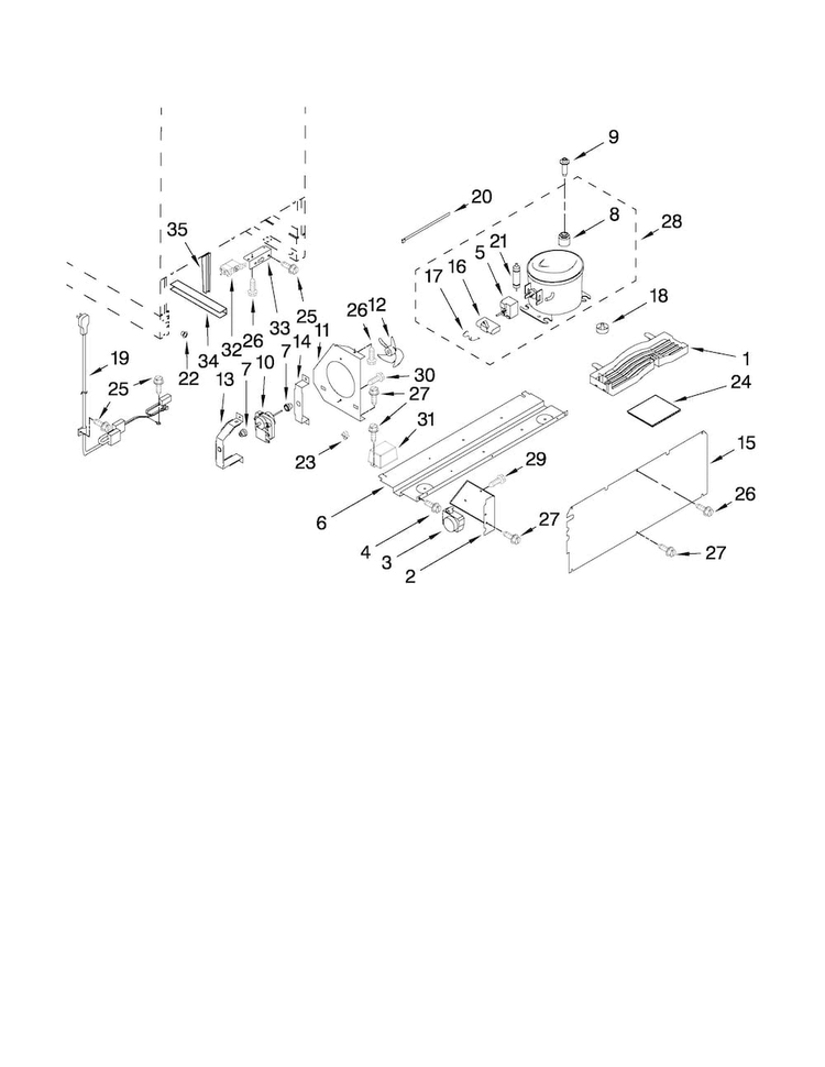 Unit Parts Diagram and Parts List for JUB248RBCX00  Jenn-Air Wine and Beverage Cooler